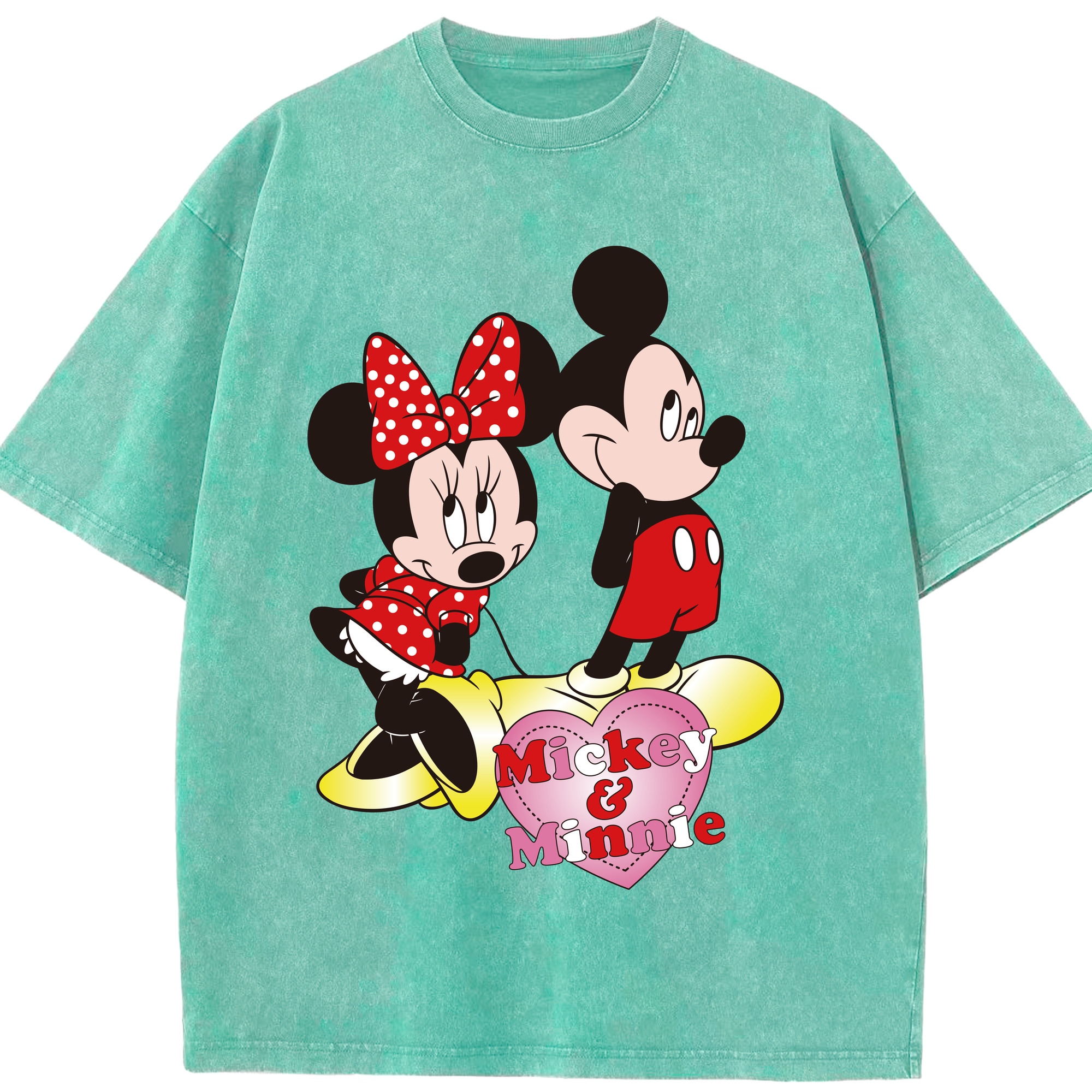 （画像用） ミッキーマウス Mickey Mouse 綿100% ヴィンテージ風 半袖Tシャツ（フロントプリント）